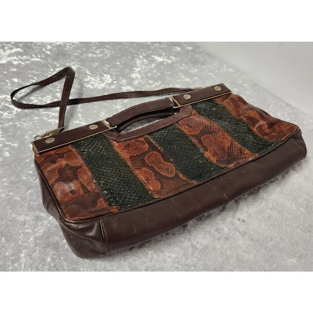 Vintage Geometric Snakeskin Leather Purse